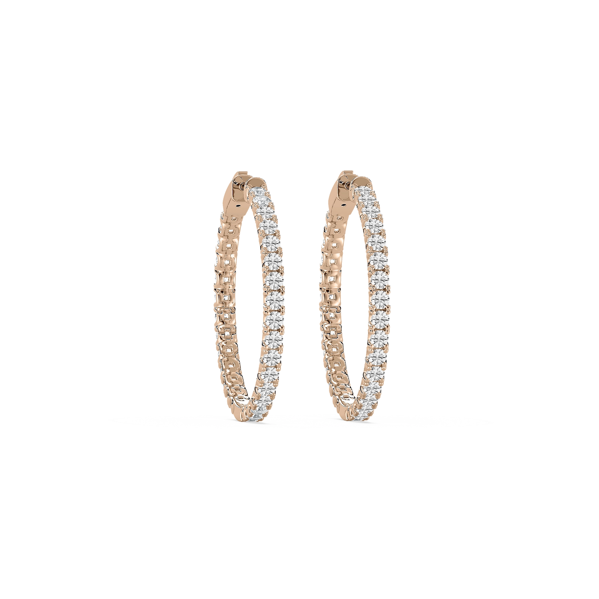 Round Lab Grown Diamond Inside-Out Hoop Earrings