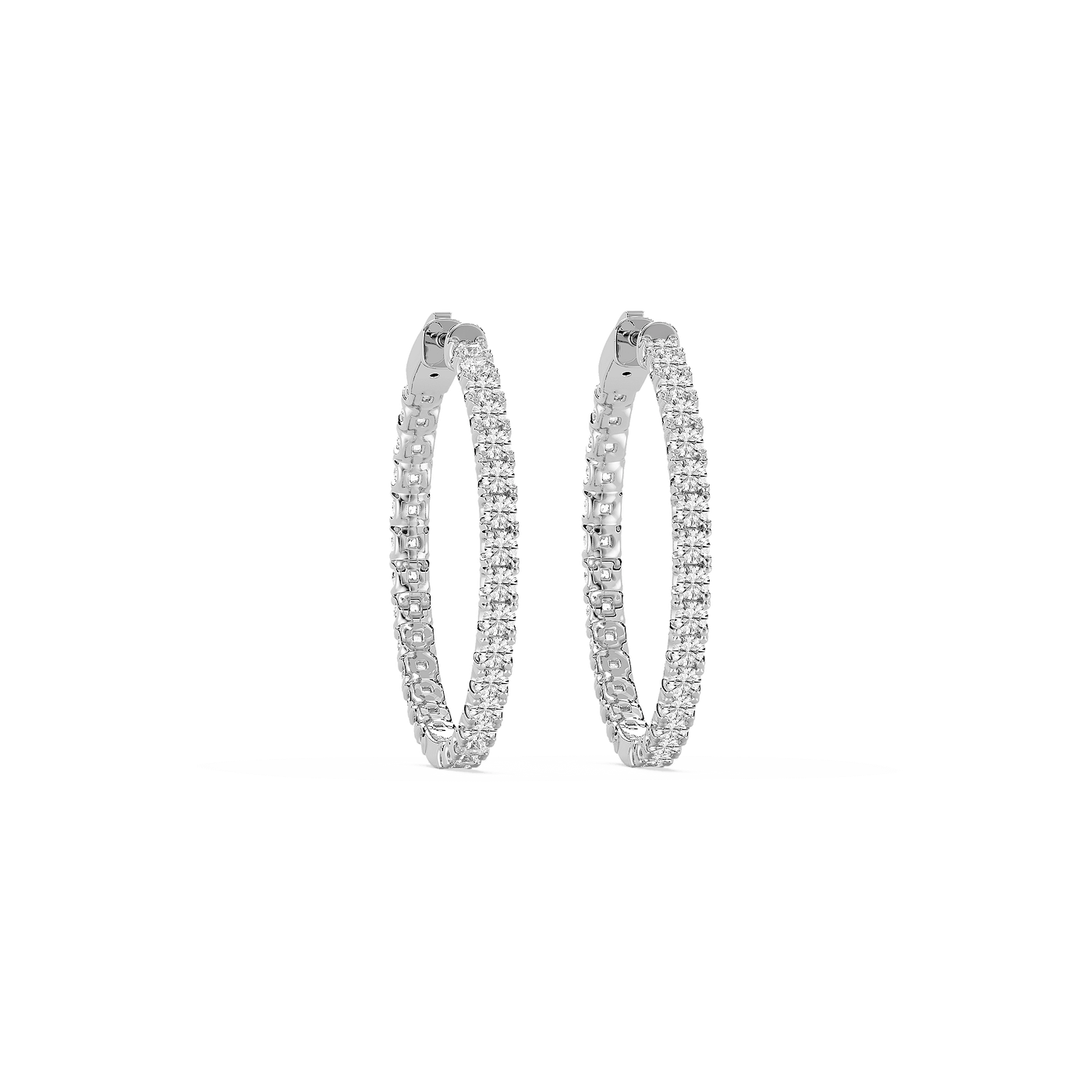 Round Lab Grown Diamond Inside-Out Hoop Earrings