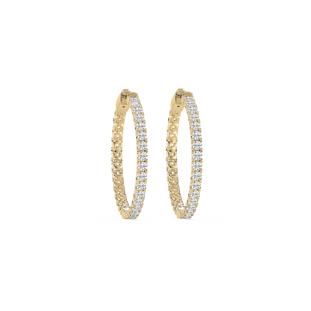 Round Lab Grown Diamond Inside-Out Hoop Earrings
