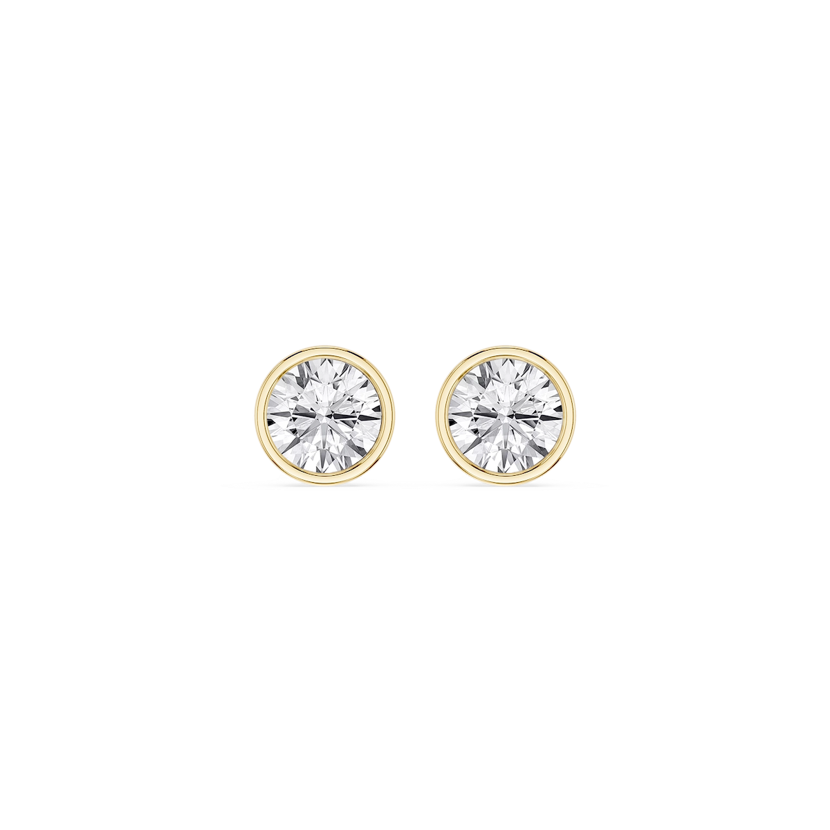 Round Lab Grown Diamond Bezel Set Stud Earrings