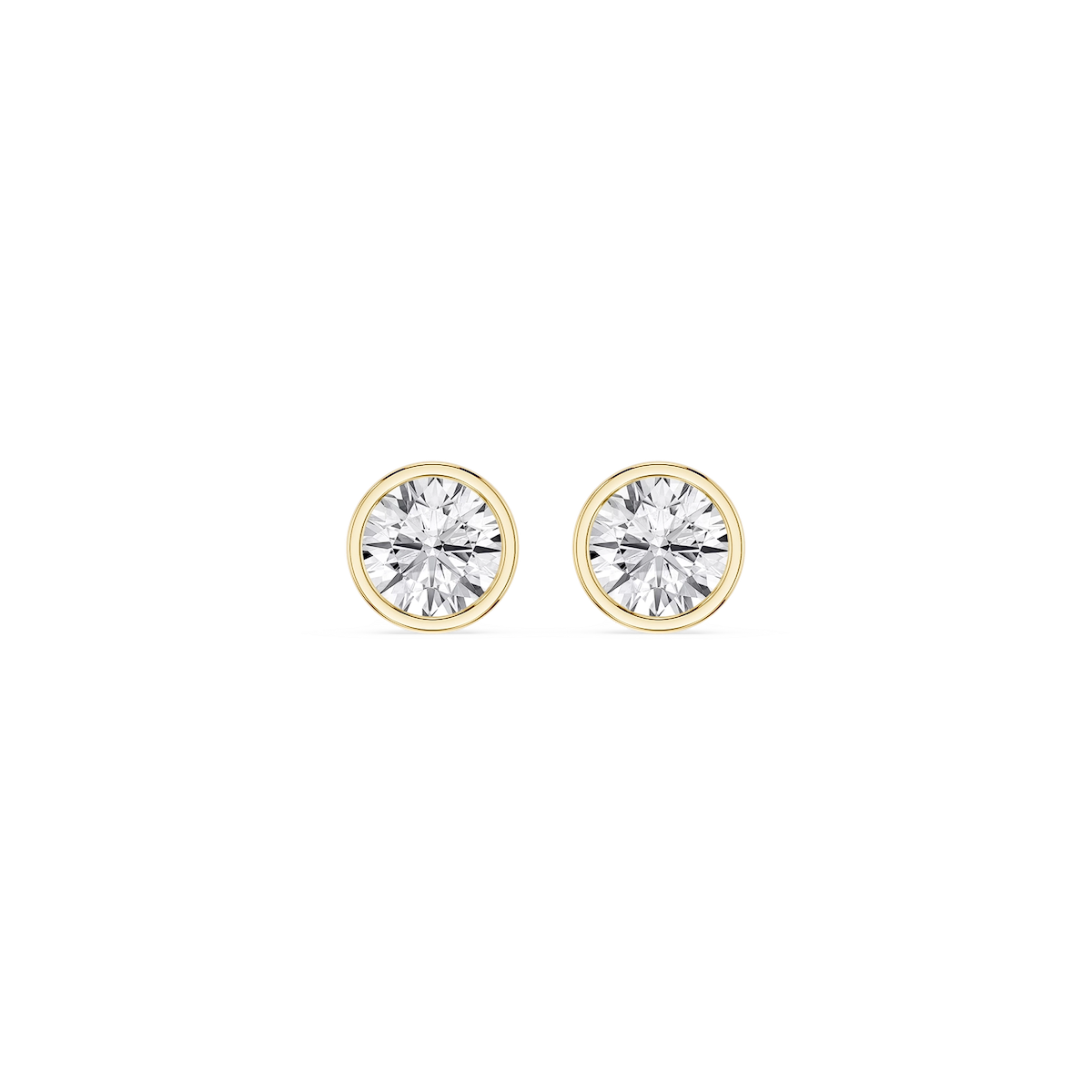Round Lab Grown Diamond Bezel Set Stud Earrings