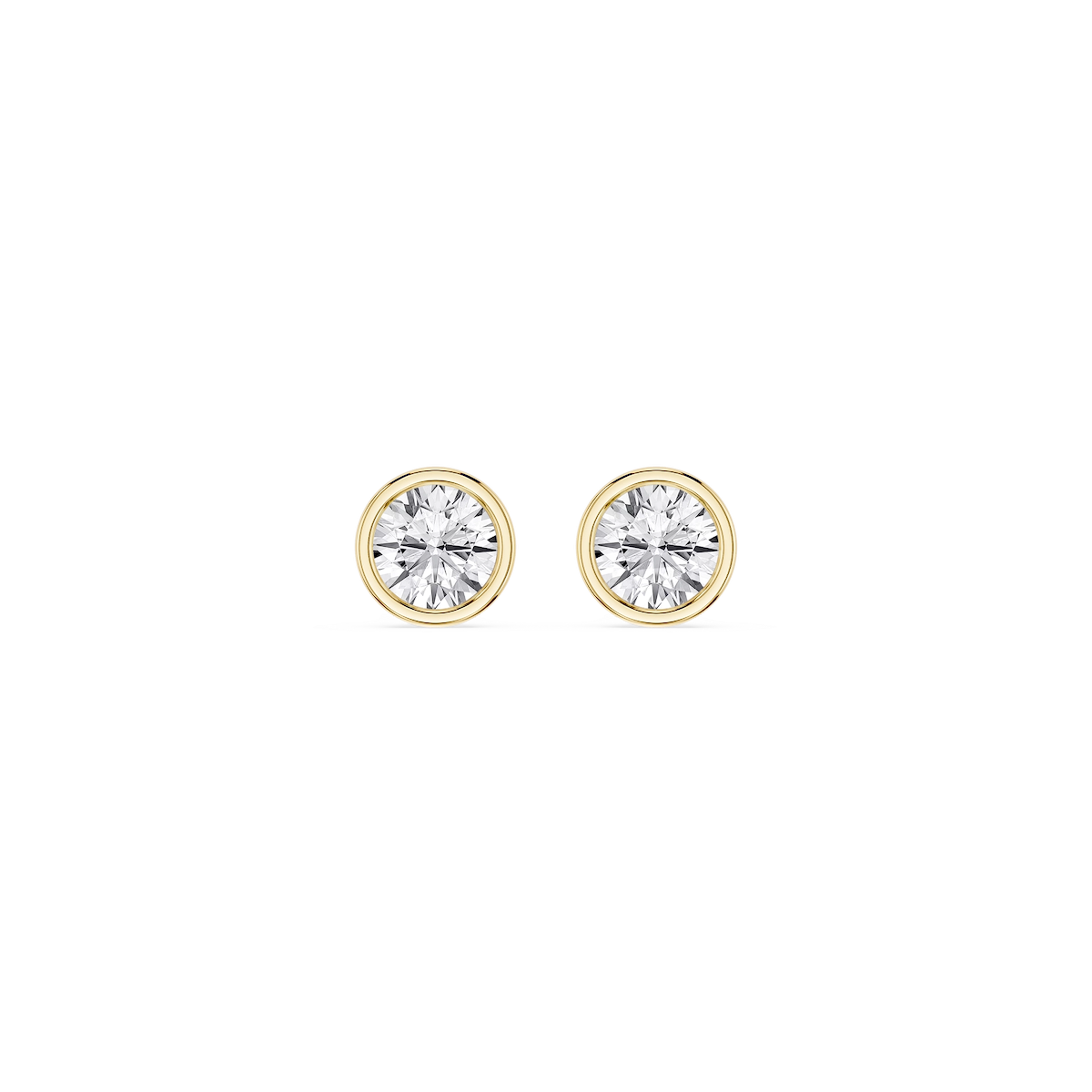 Round Lab Grown Diamond Bezel Set Stud Earrings