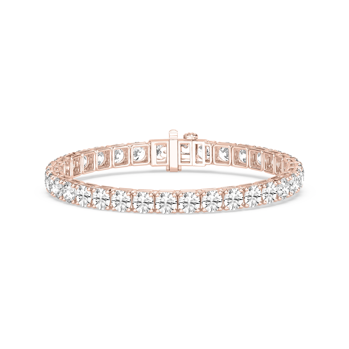 Round Lab Grown Diamond Classic Box Four Prong Tennis Bracelet  - 7 Inches