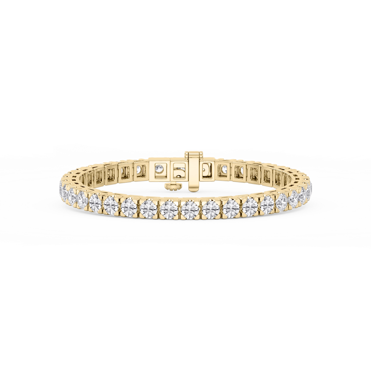 Round Lab Grown Diamond Classic Box Four Prong Tennis Bracelet  - 7 Inches