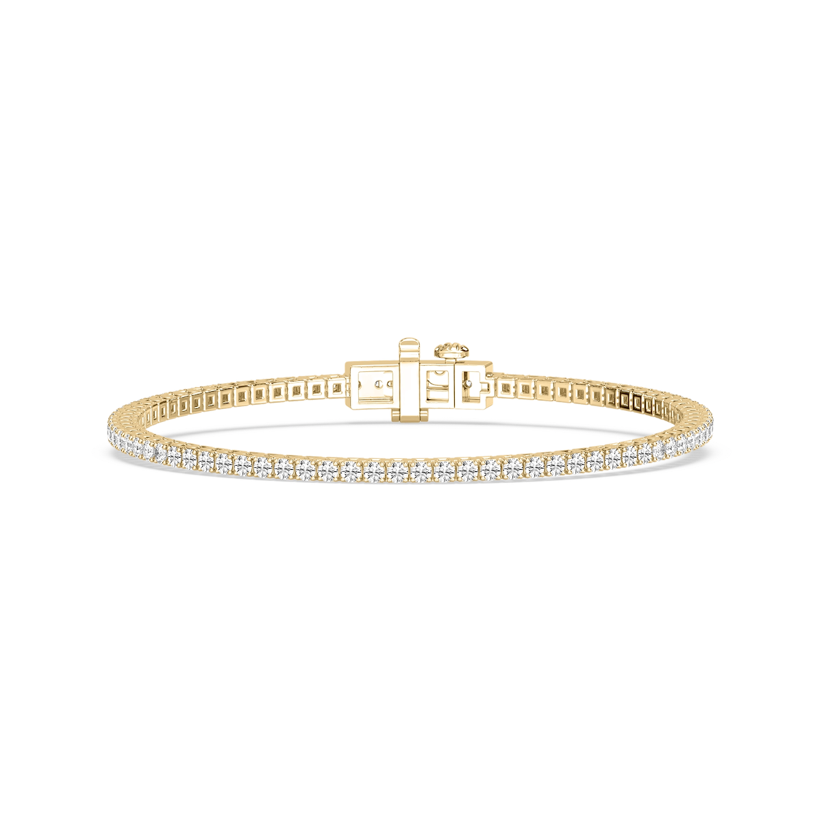 Round Lab Grown Diamond Classic Box Four Prong Tennis Bracelet  - 7 Inches