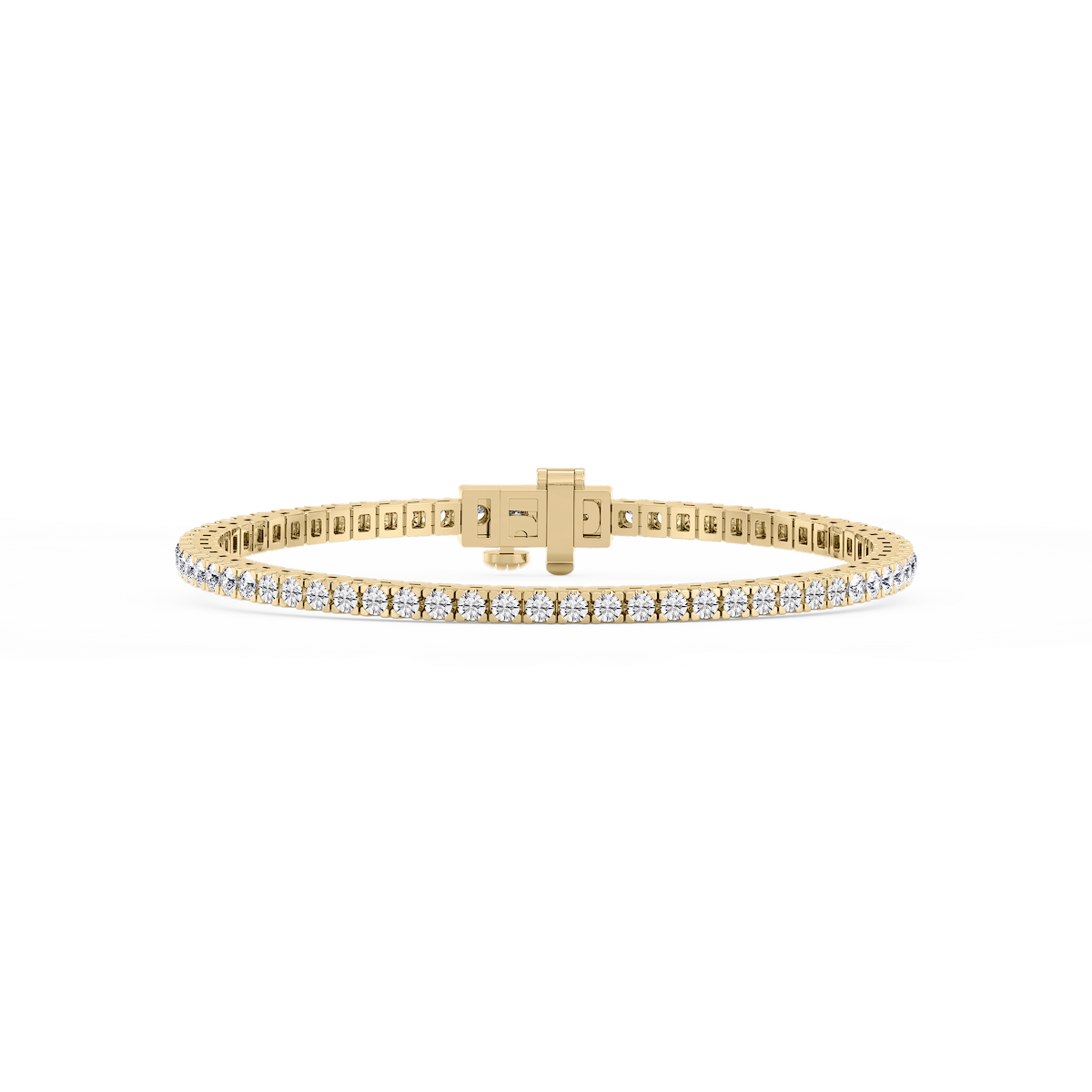 Round Lab Grown Diamond Classic Box Four Prong Tennis Bracelet  - 7 Inches