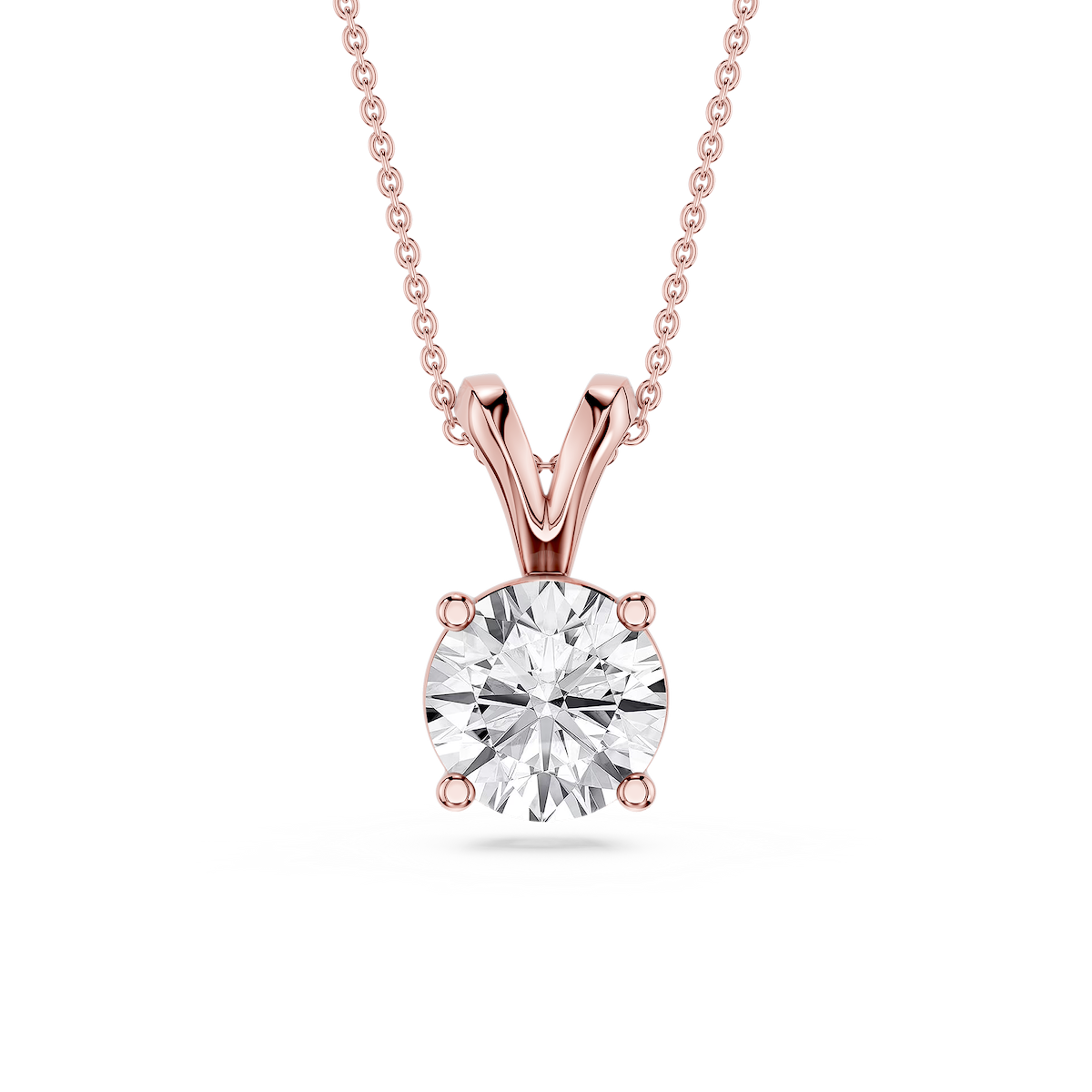 Round Lab Grown Diamond Double Bail Pendant - 16 to 18 Inches
