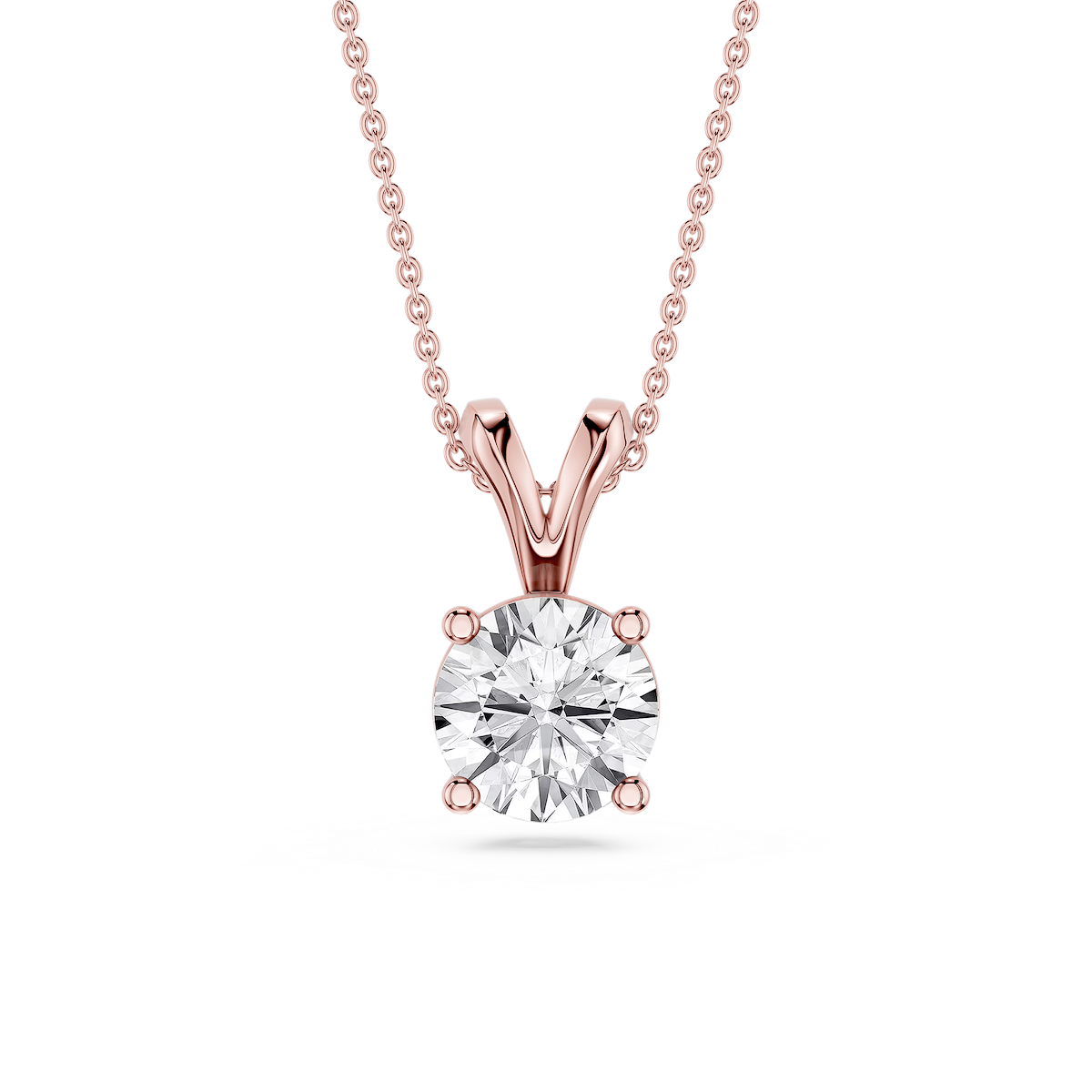 Round Lab Grown Diamond Double Bail Pendant - 16 to 18 Inches