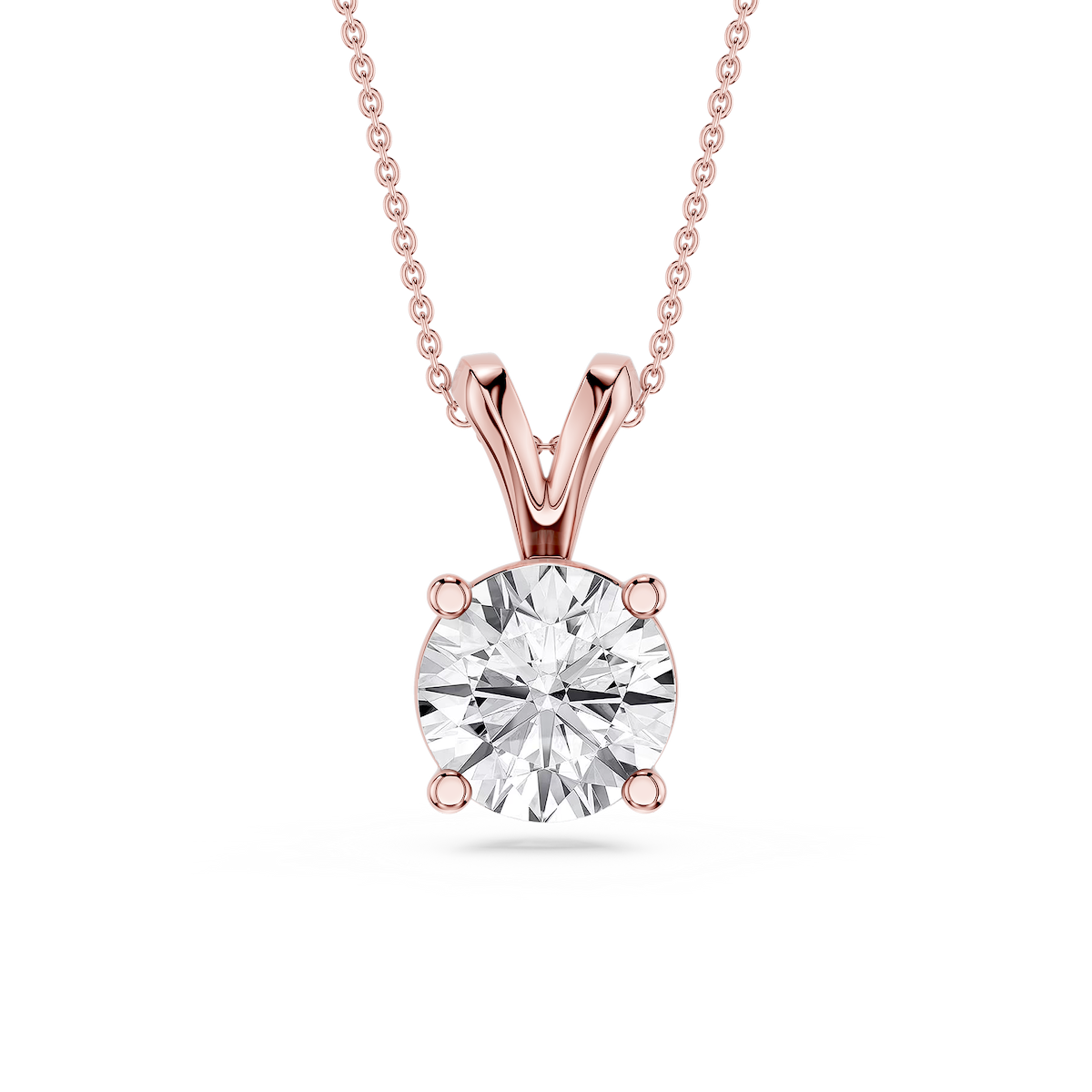 Round Lab Grown Diamond Double Bail Pendant - 16 to 18 Inches