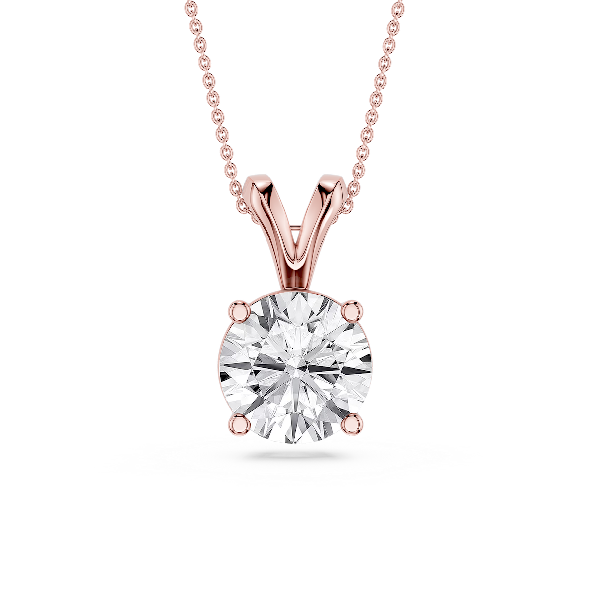 Round Lab Grown Diamond Double Bail Pendant - 16 to 18 Inches