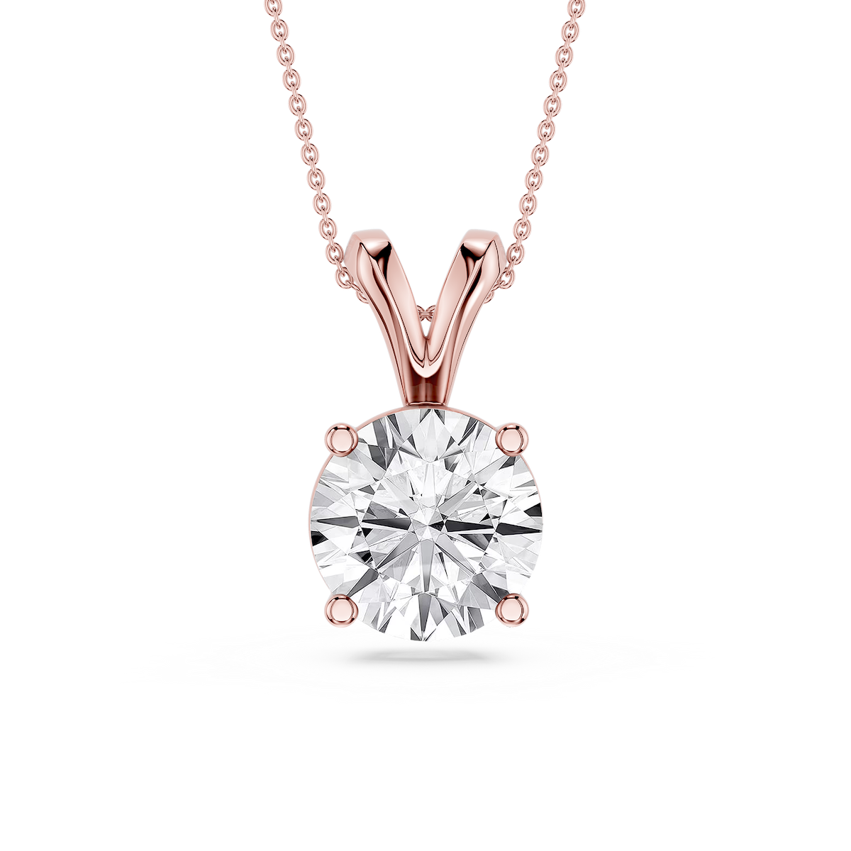 Round Lab Grown Diamond Double Bail Pendant - 16 to 18 Inches