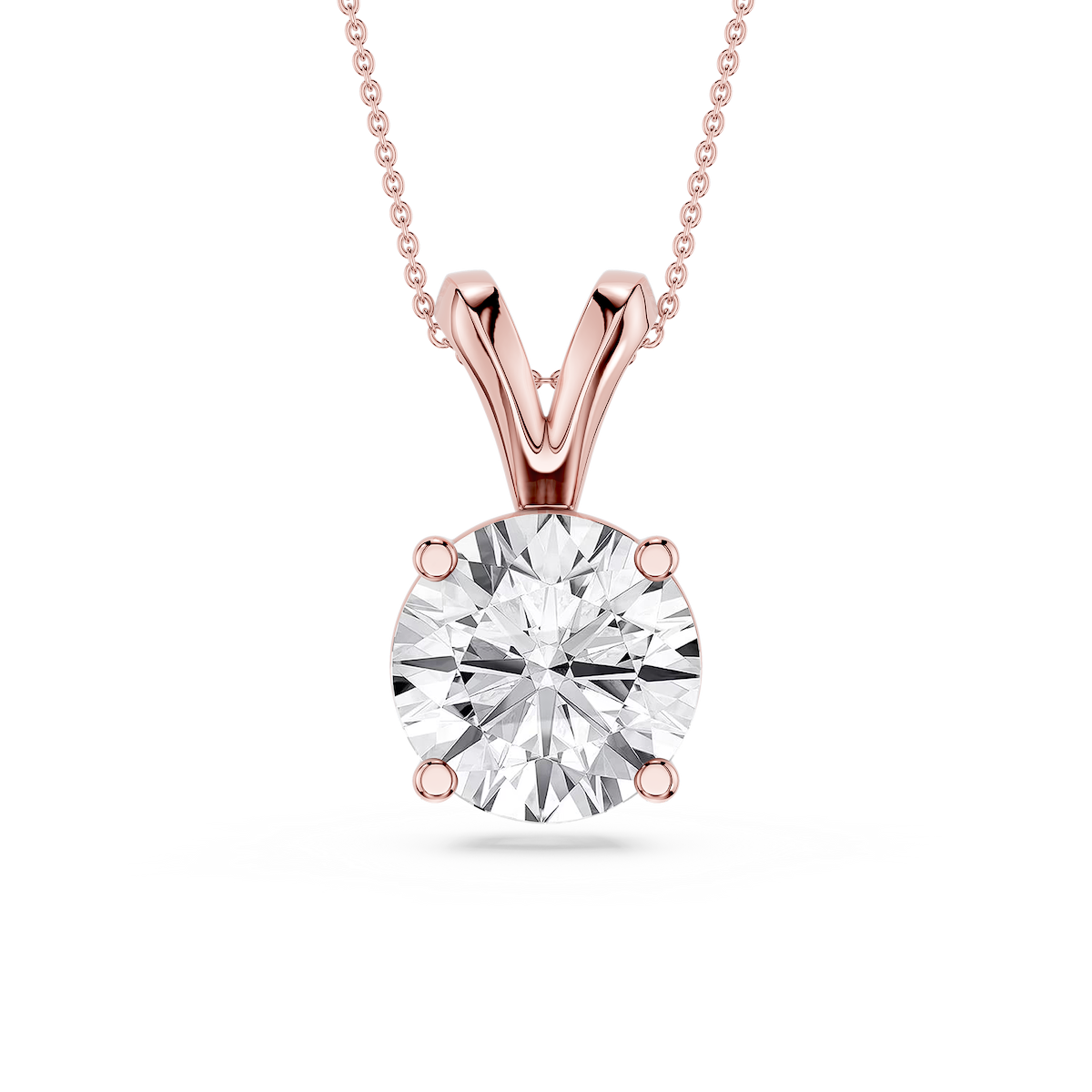 Round Lab Grown Diamond Double Bail Pendant - 16 to 18 Inches