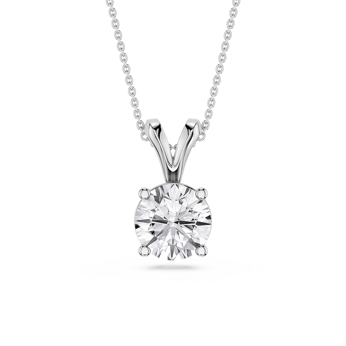 Round Lab Grown Diamond Double Bail Pendant - 16 to 18 Inches