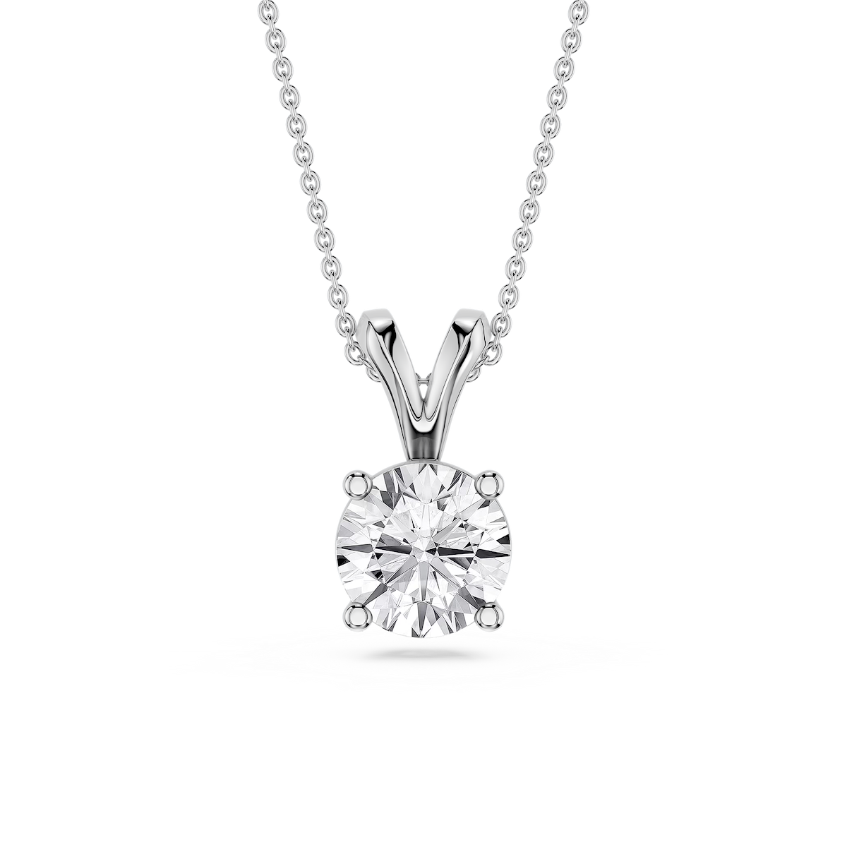 Round Lab Grown Diamond Double Bail Pendant - 16 to 18 Inches