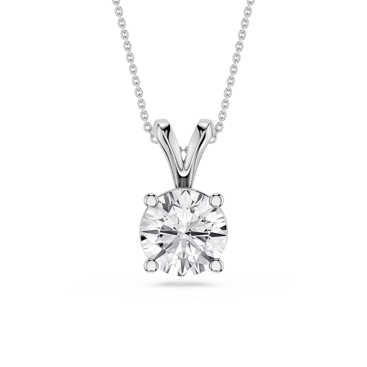 Round Lab Grown Diamond Double Bail Pendant - 16 to 18 Inches