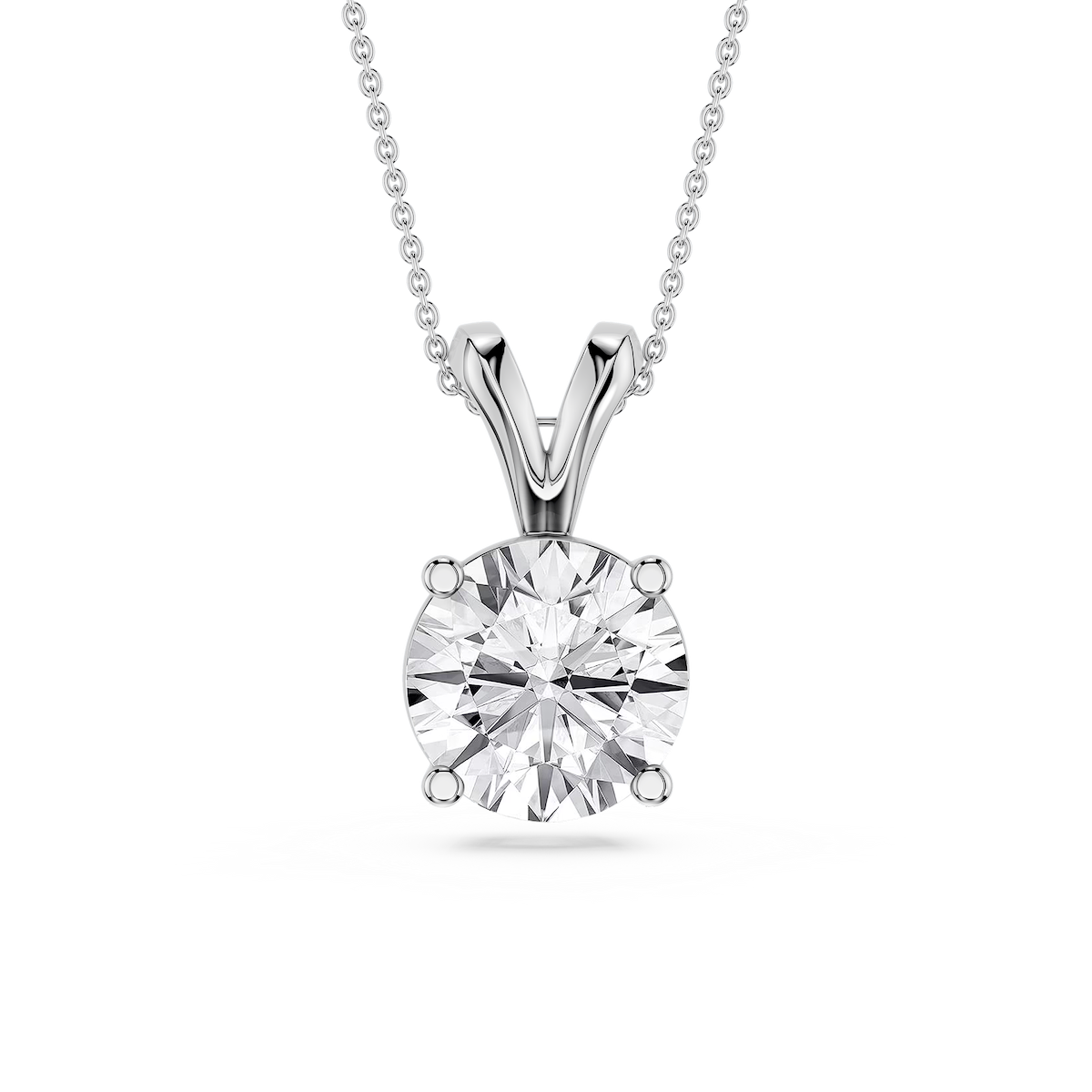 Round Lab Grown Diamond Double Bail Pendant - 16 to 18 Inches