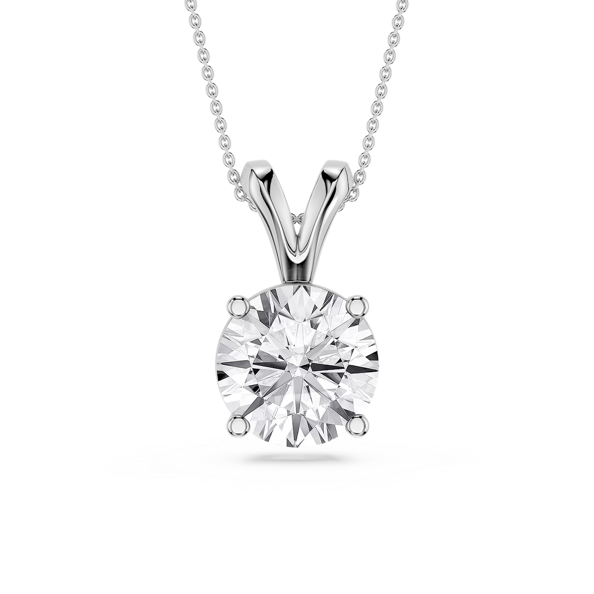 Round Lab Grown Diamond Double Bail Pendant - 16 to 18 Inches