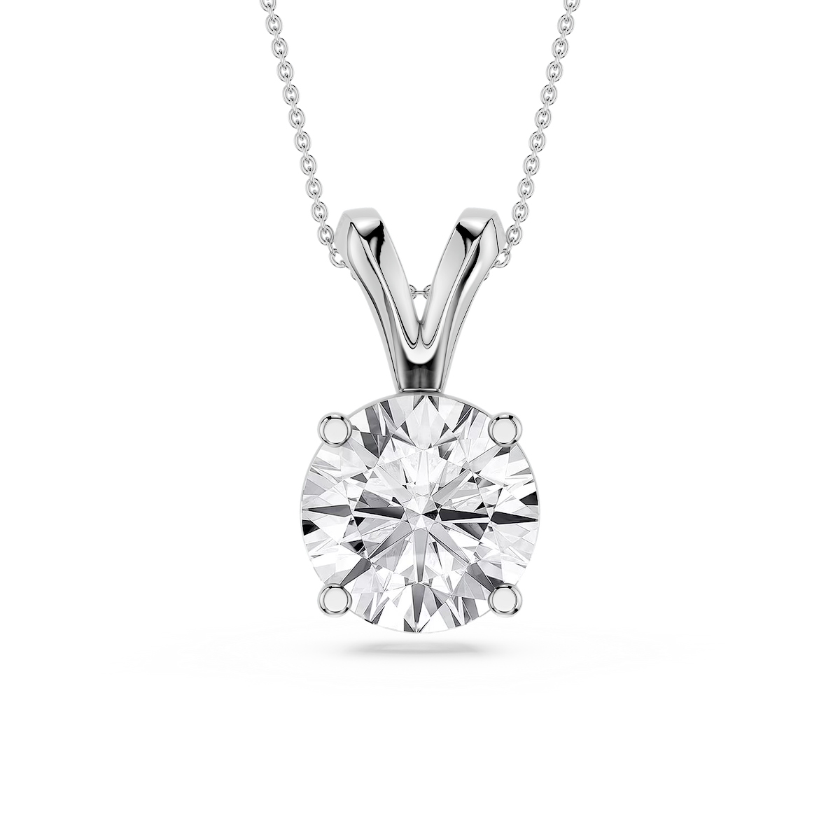 Round Lab Grown Diamond Double Bail Pendant - 16 to 18 Inches