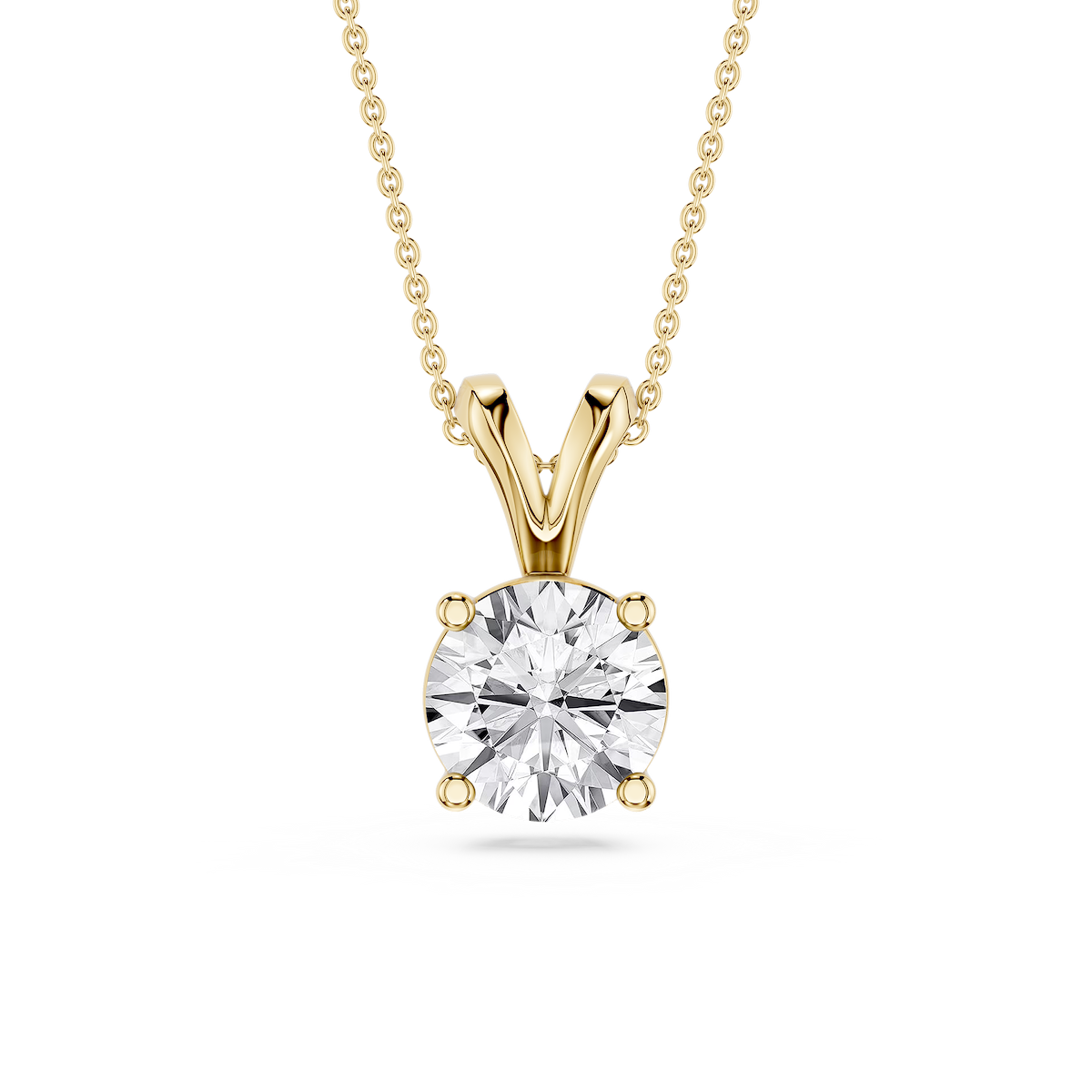 Round Lab Grown Diamond Double Bail Pendant - 16 to 18 Inches