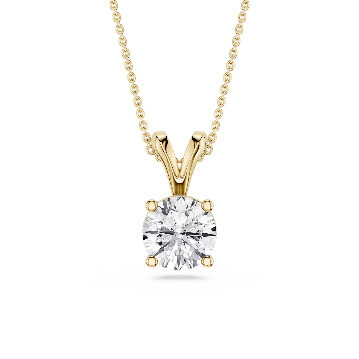 Round Lab Grown Diamond Double Bail Pendant - 16 to 18 Inches