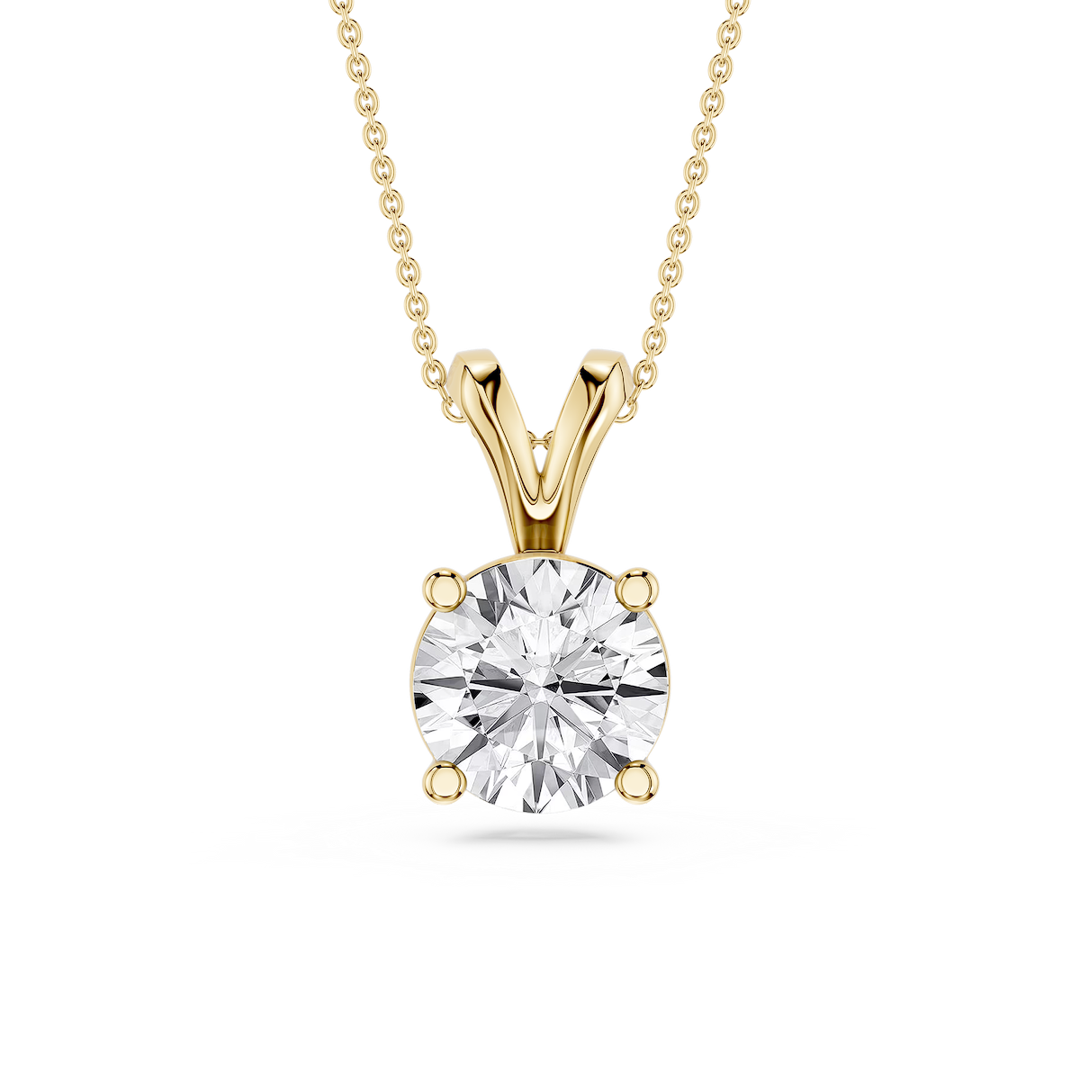 Round Lab Grown Diamond Double Bail Pendant - 16 to 18 Inches