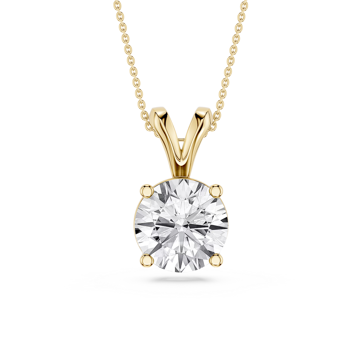 Round Lab Grown Diamond Double Bail Pendant - 16 to 18 Inches