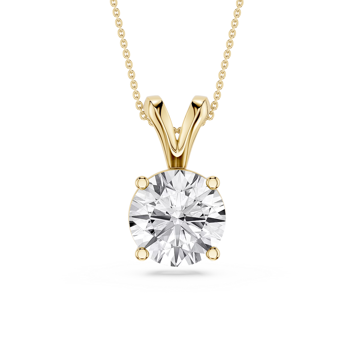 Round Lab Grown Diamond Double Bail Pendant - 16 to 18 Inches