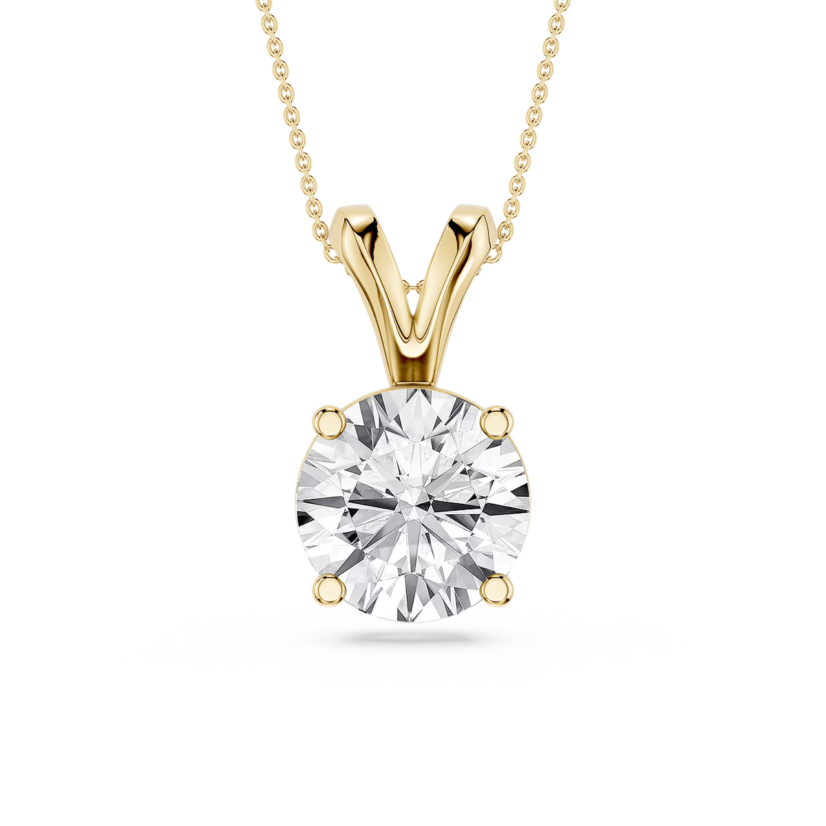 Round Lab Grown Diamond Double Bail Pendant - 16 to 18 Inches