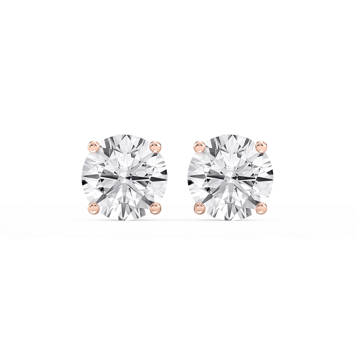 Round Lab Grown Diamond Hidden Halo Stud Earrings