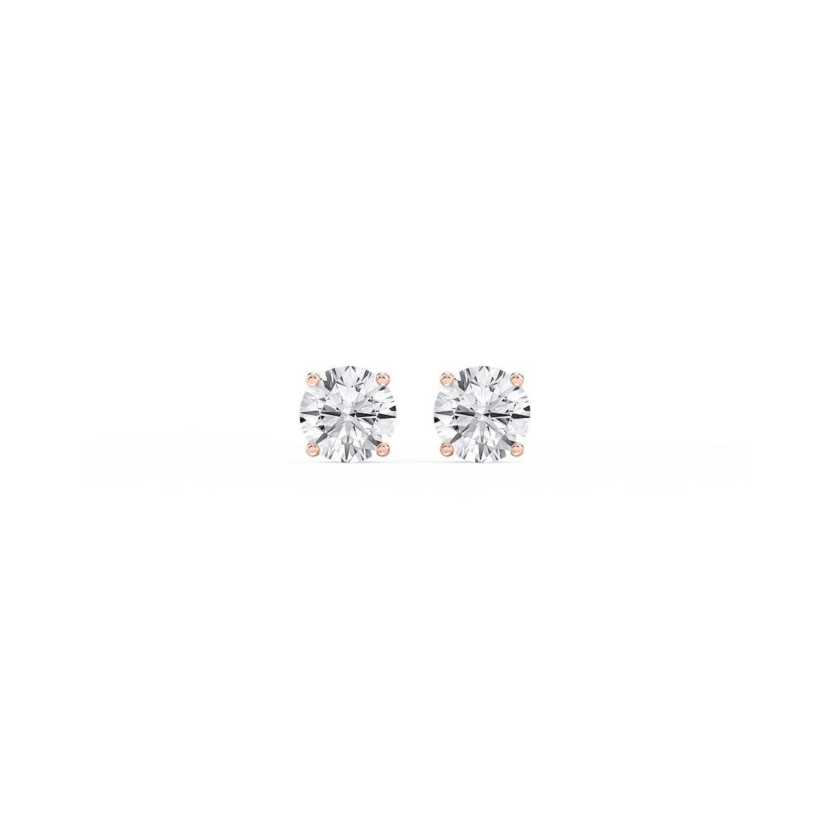Round Lab Grown Diamond Hidden Halo Stud Earrings