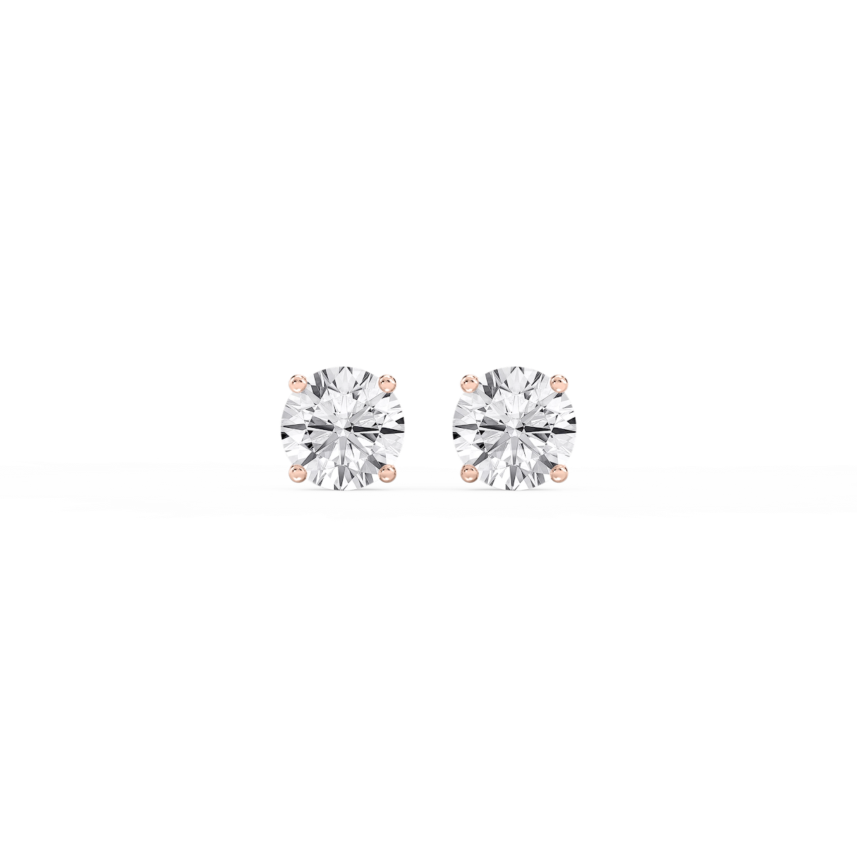 Round Lab Grown Diamond Hidden Halo Stud Earrings