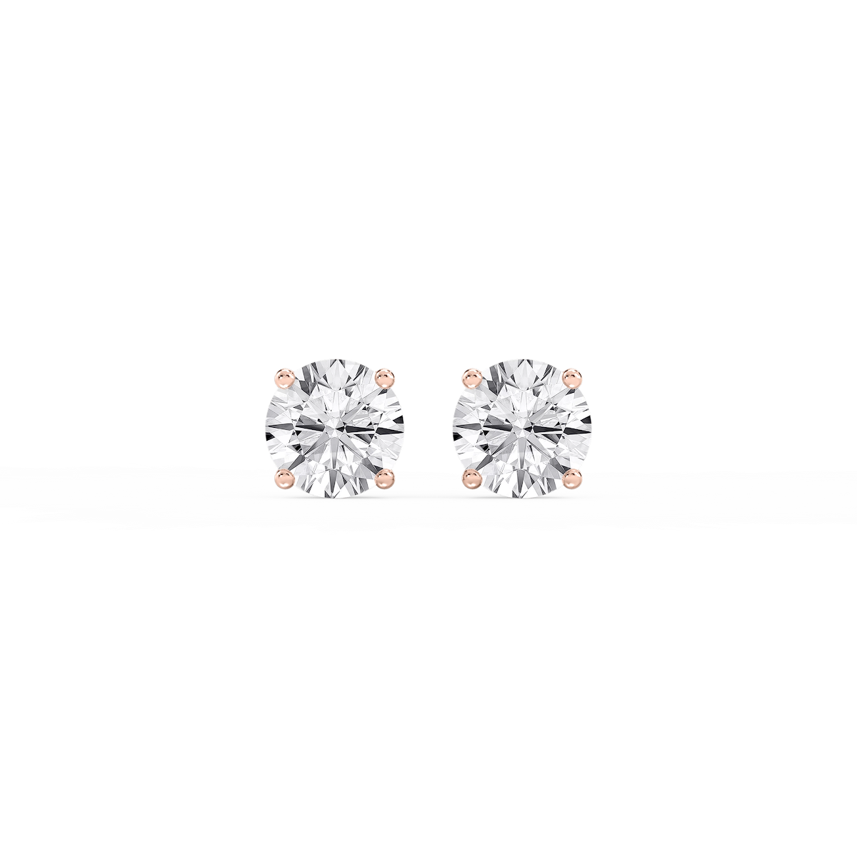 Round Lab Grown Diamond Hidden Halo Stud Earrings