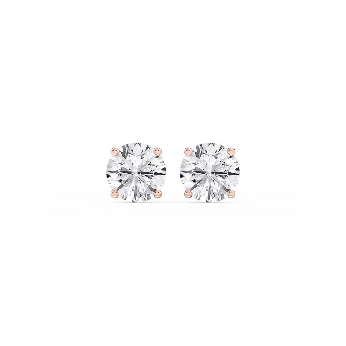 Round Lab Grown Diamond Hidden Halo Stud Earrings