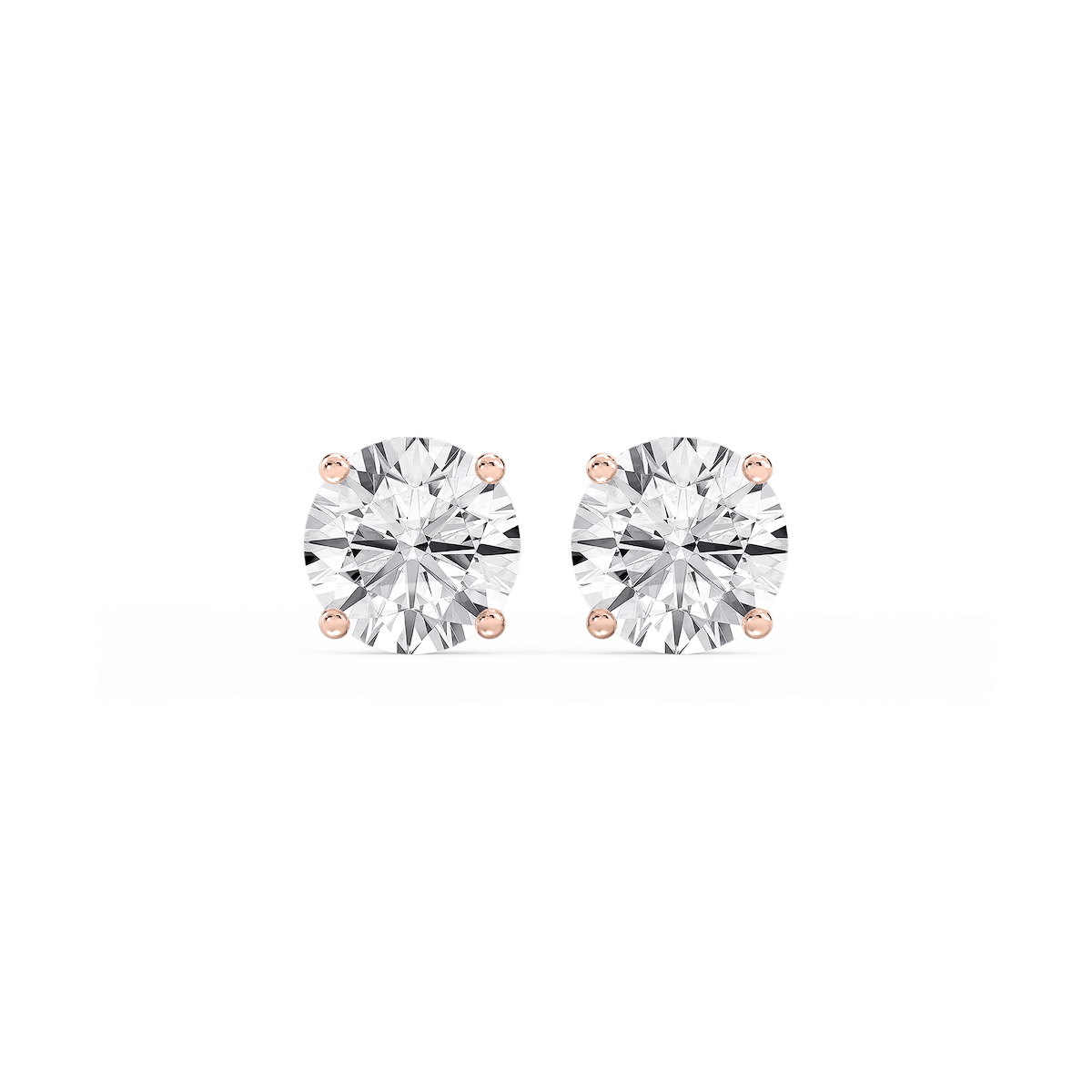 Round Lab Grown Diamond Hidden Halo Stud Earrings