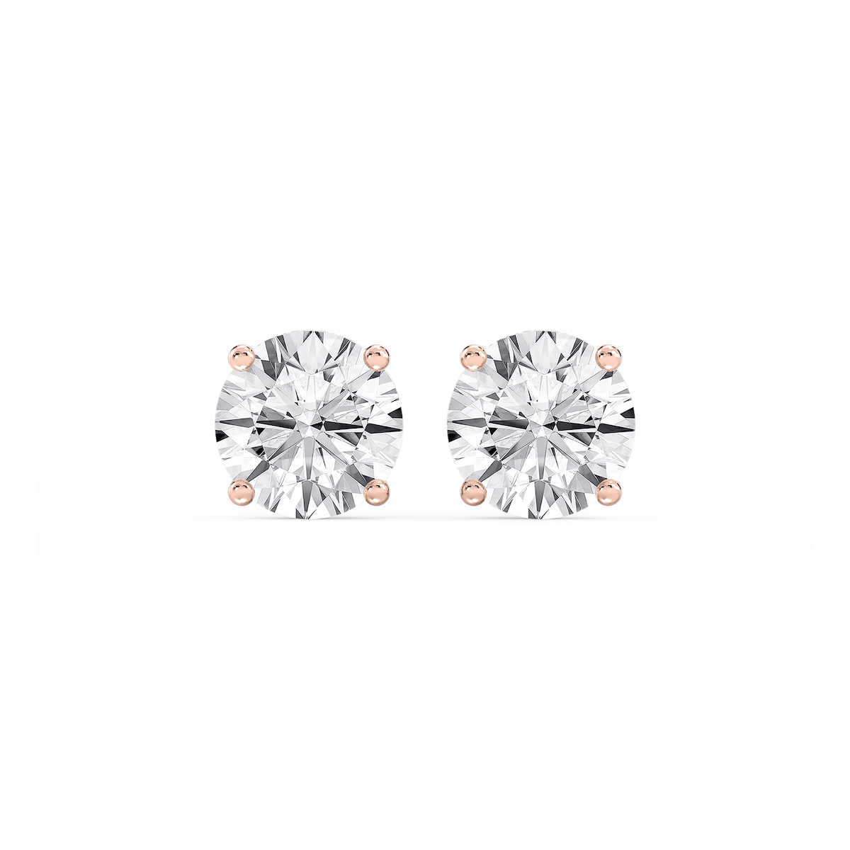 Round Lab Grown Diamond Hidden Halo Stud Earrings