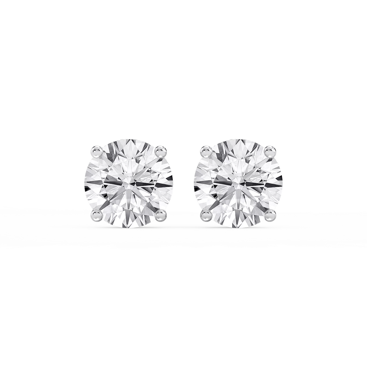 Round Lab Grown Diamond Hidden Halo Stud Earrings