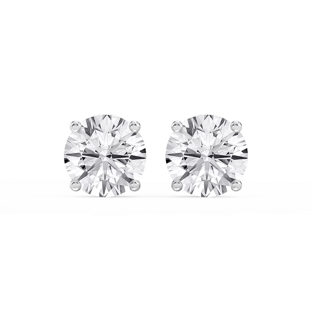 Round Lab Grown Diamond Hidden Halo Stud Earrings