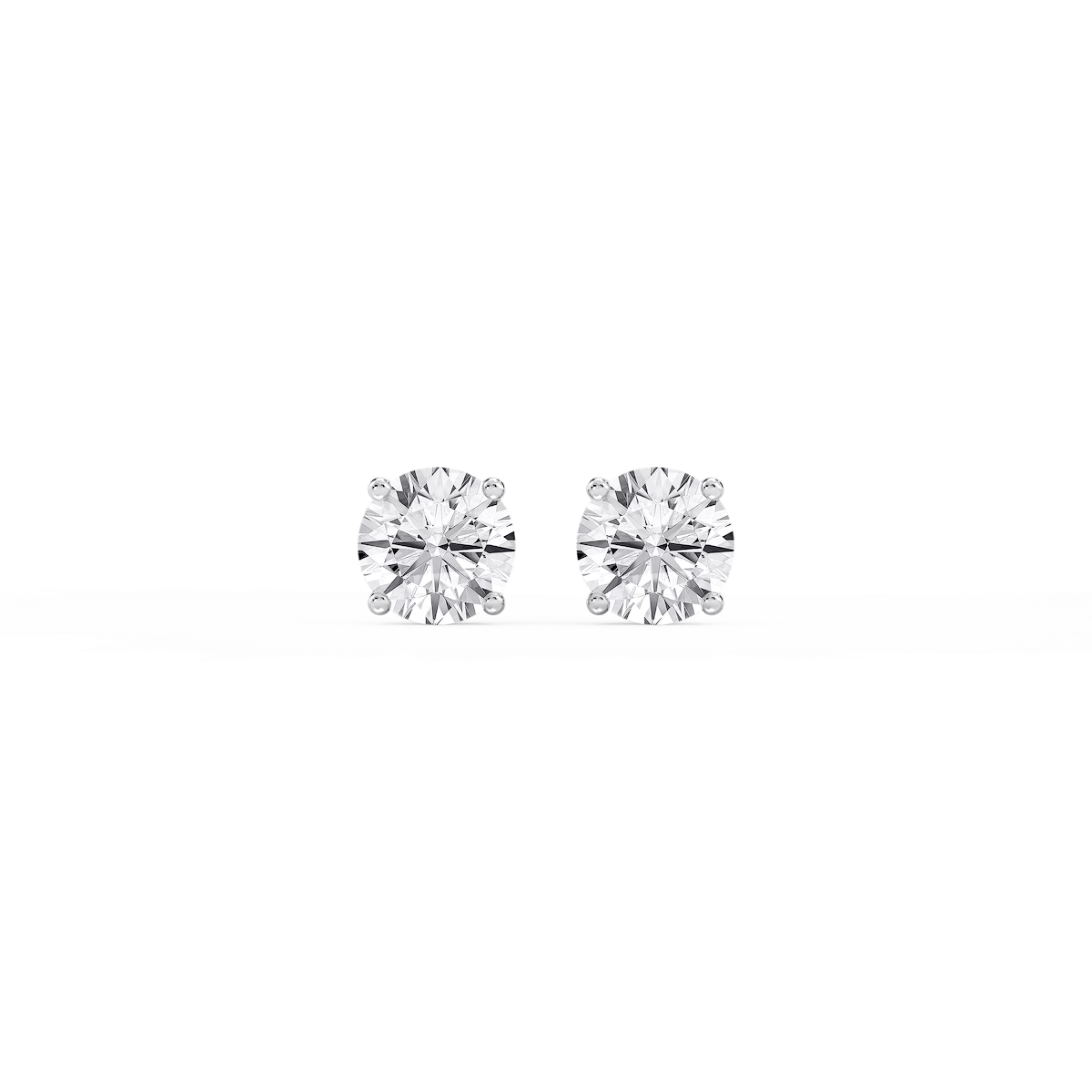 Round Lab Grown Diamond Hidden Halo Stud Earrings