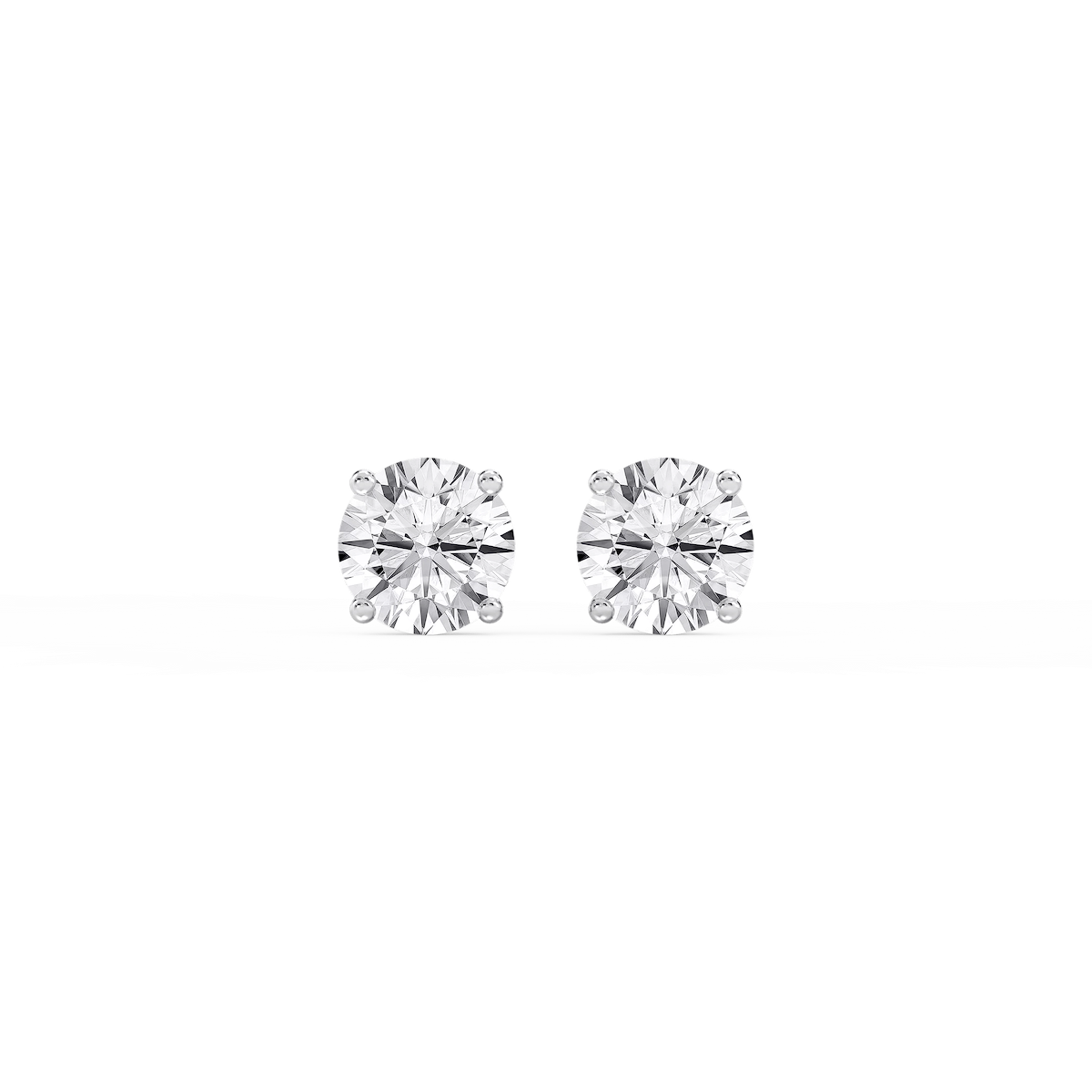 Round Lab Grown Diamond Hidden Halo Stud Earrings