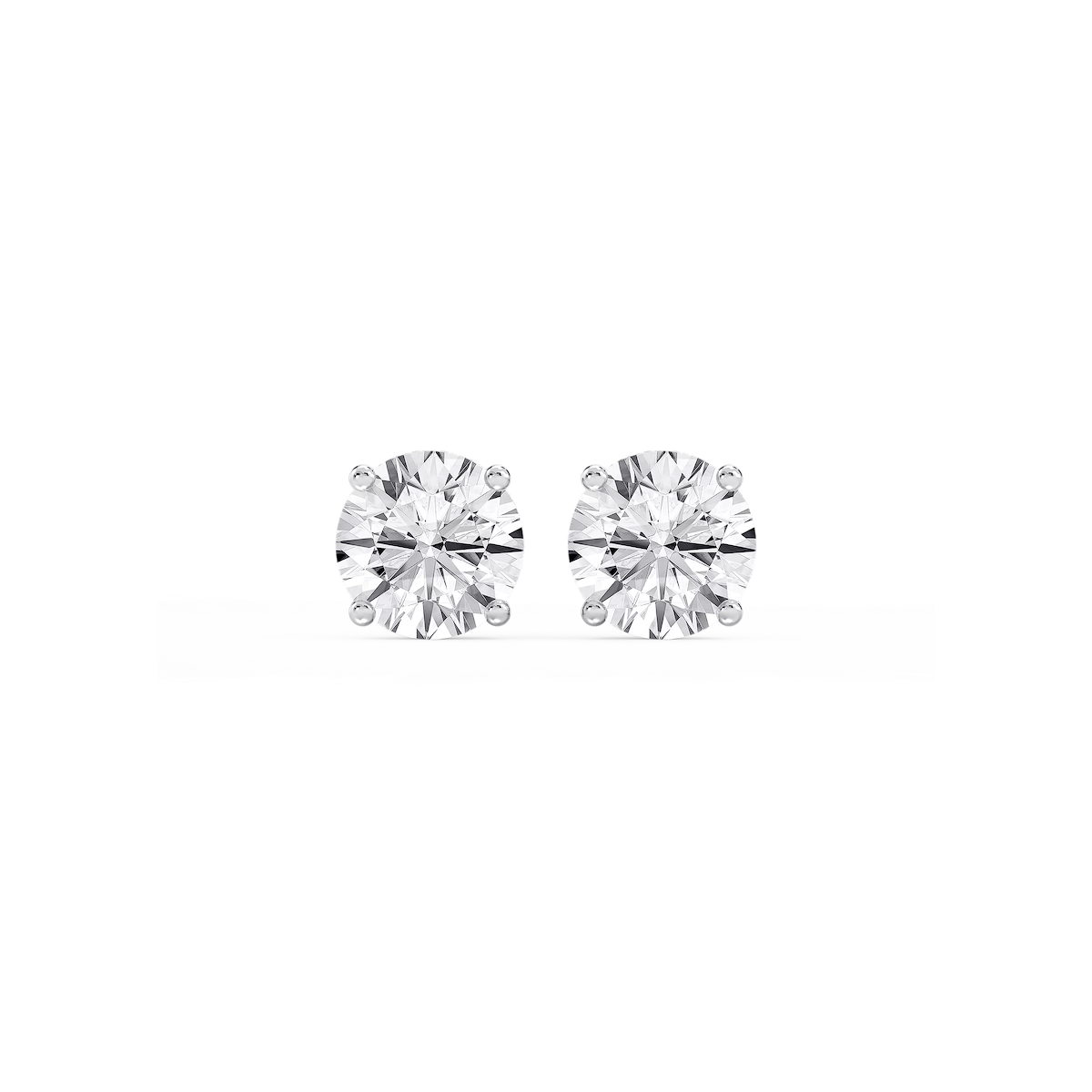 Round Lab Grown Diamond Hidden Halo Stud Earrings