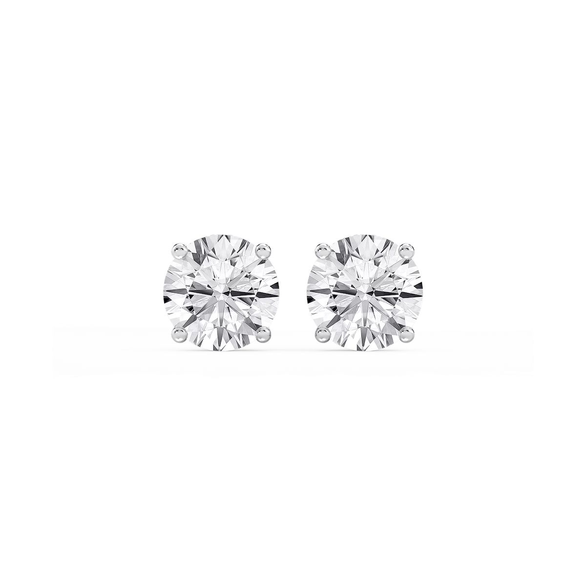 Round Lab Grown Diamond Hidden Halo Stud Earrings