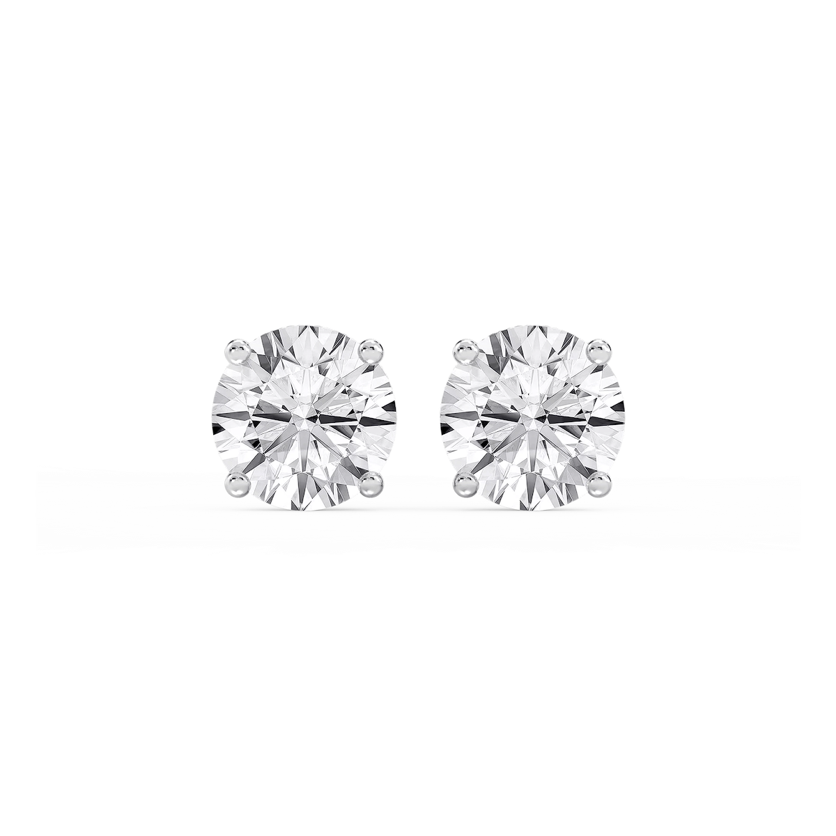 Round Lab Grown Diamond Hidden Halo Stud Earrings