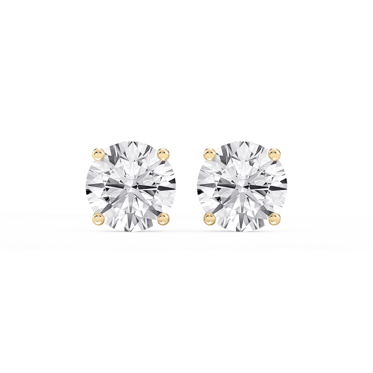 Round Lab Grown Diamond Hidden Halo Stud Earrings