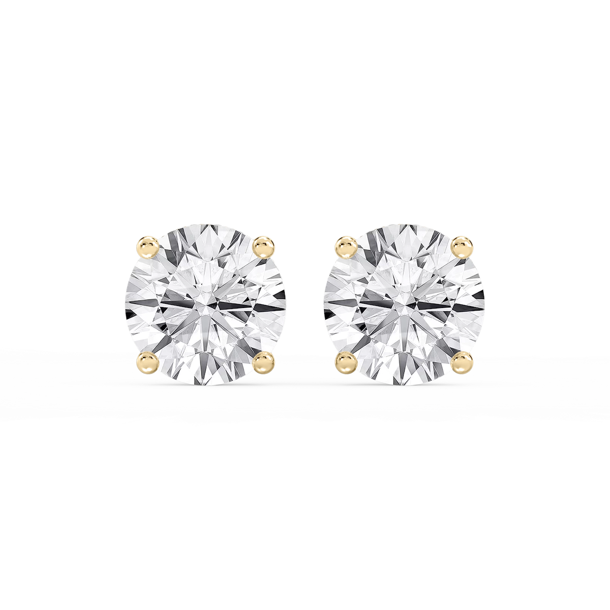 Round Lab Grown Diamond Hidden Halo Stud Earrings