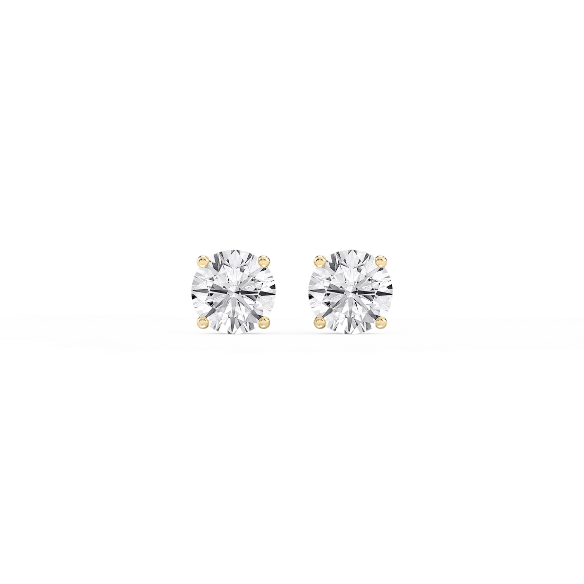 Round Lab Grown Diamond Hidden Halo Stud Earrings