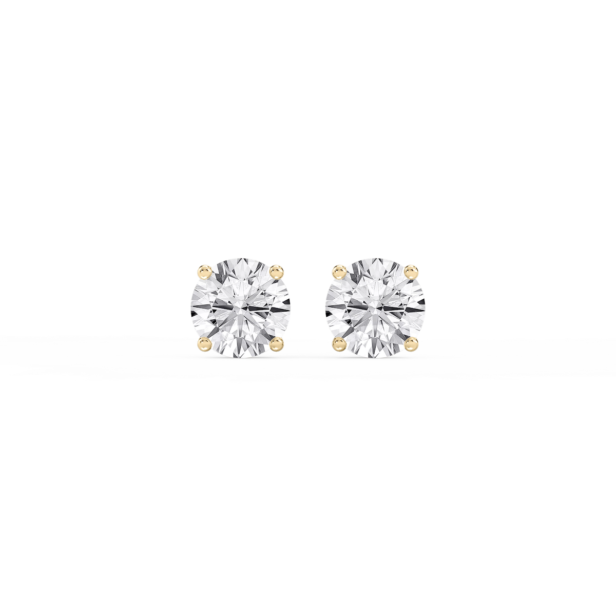 Round Lab Grown Diamond Hidden Halo Stud Earrings