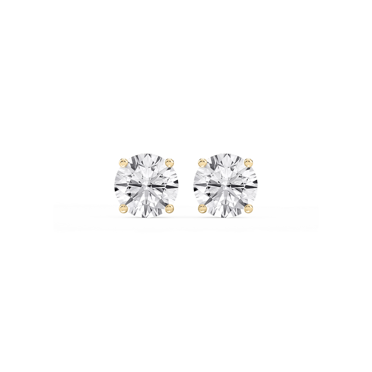 Round Lab Grown Diamond Hidden Halo Stud Earrings