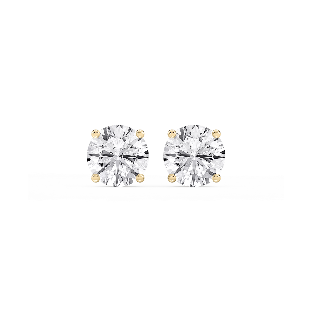 Round Lab Grown Diamond Hidden Halo Stud Earrings