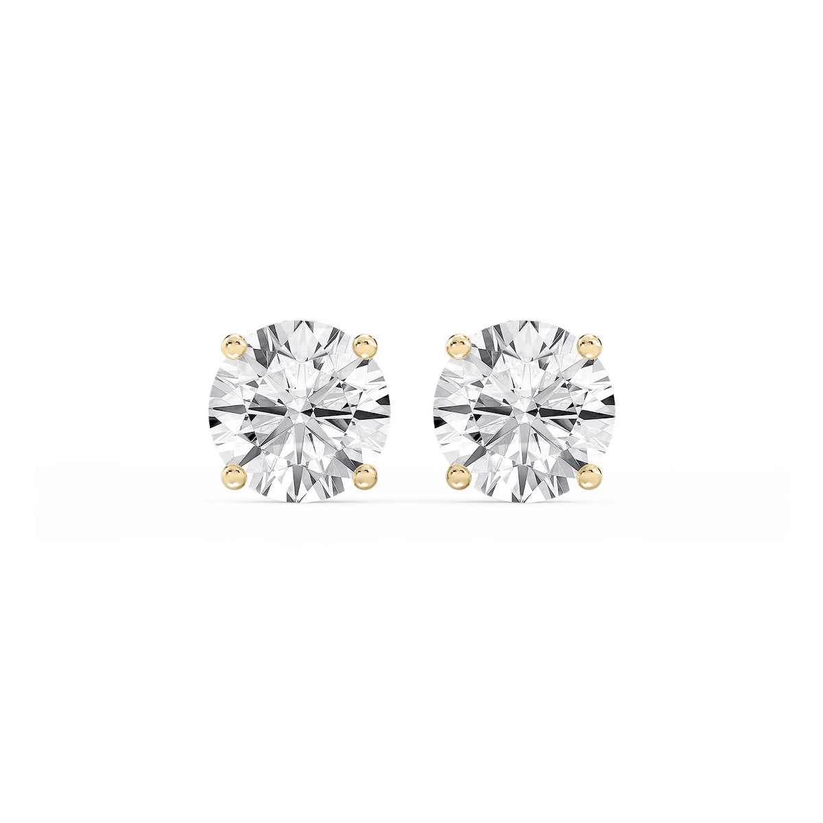 Round Lab Grown Diamond Hidden Halo Stud Earrings