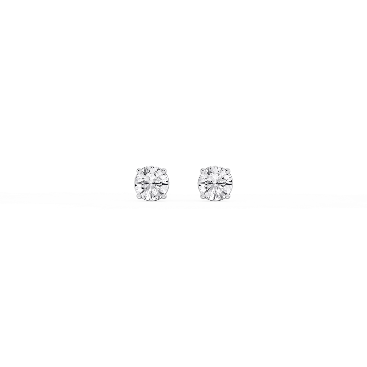 Round Lab Grown Diamond Classic Four Prong Stud Earrings